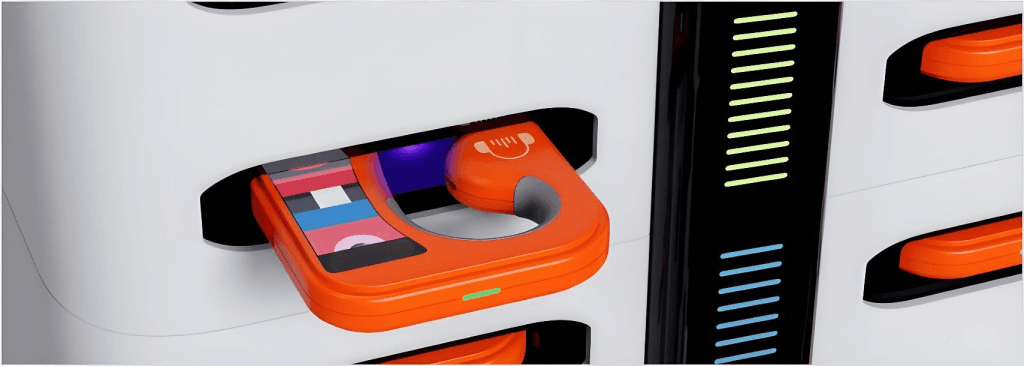 Audio tour guide rental cabinet application picture
