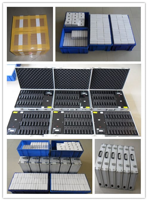 Display of shipping, packaging and charging base