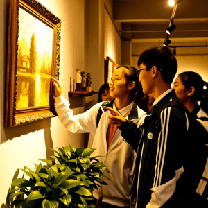 Students visit the gallery
