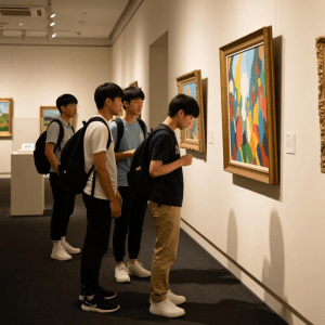 Students visit the gallery