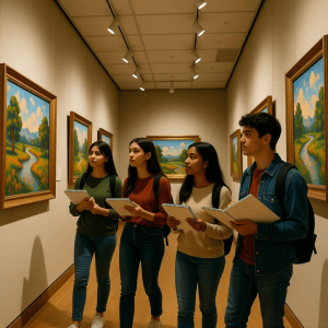 Students visit the gallery