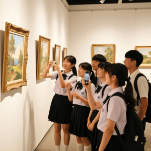 Students visit the gallery