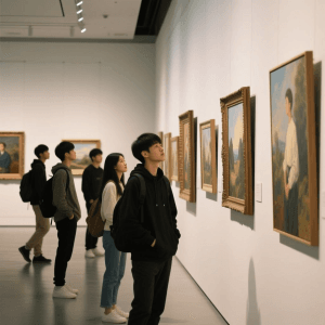 Students visit the gallery