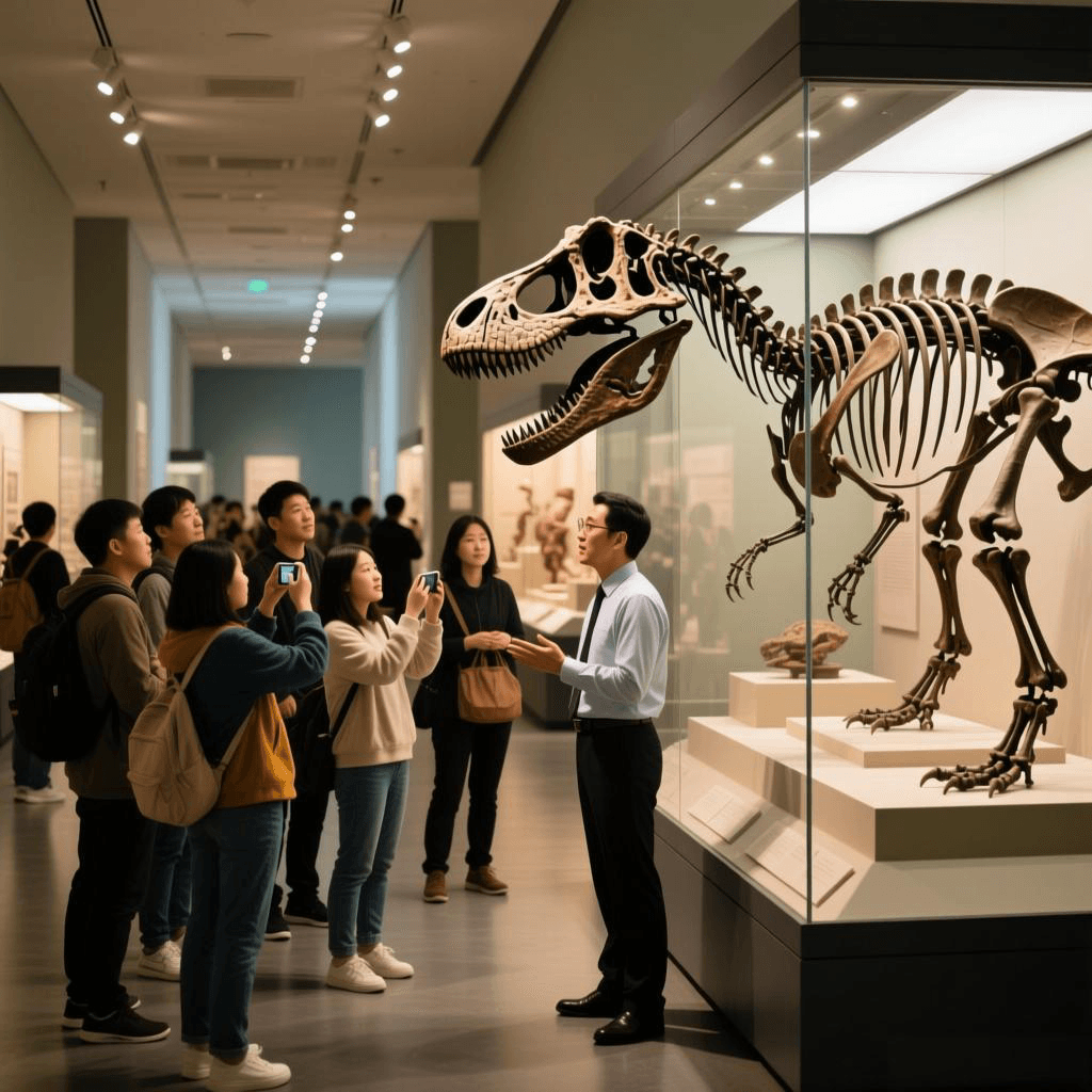 overseas tourists visiting museums