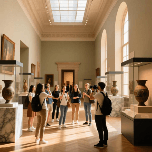 People visit museums.