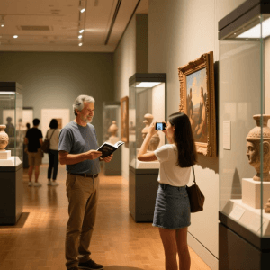 People visit museums.