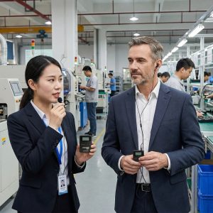 In High-Noise Factory Environments, customers utilize Yingmi wireless tour guide system.