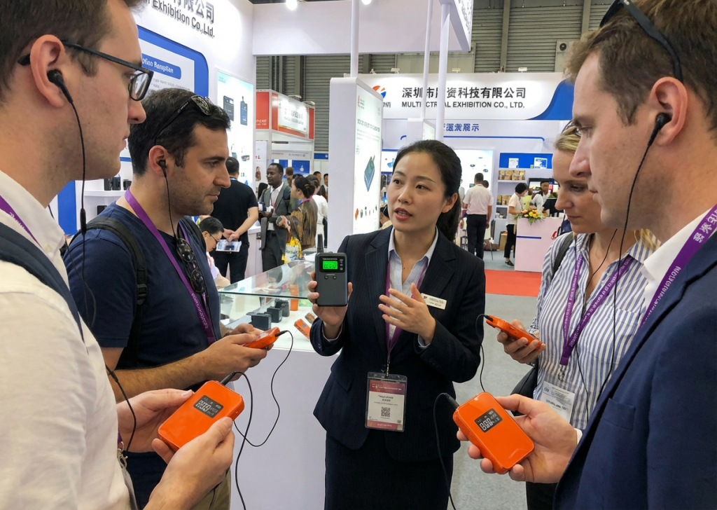 At the exhibition, tour guides use Yingmi tour guide system to provide commentary for visitors.