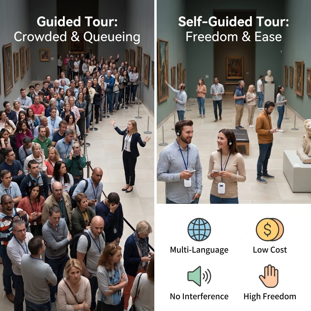 Self-guided tours vs. Manual Interpretation: A Visual Comparison