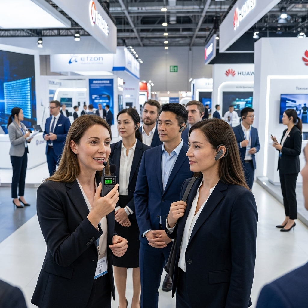 At the exhibition, tour guides use Yingmi tour guide system to provide commentary for visitors.