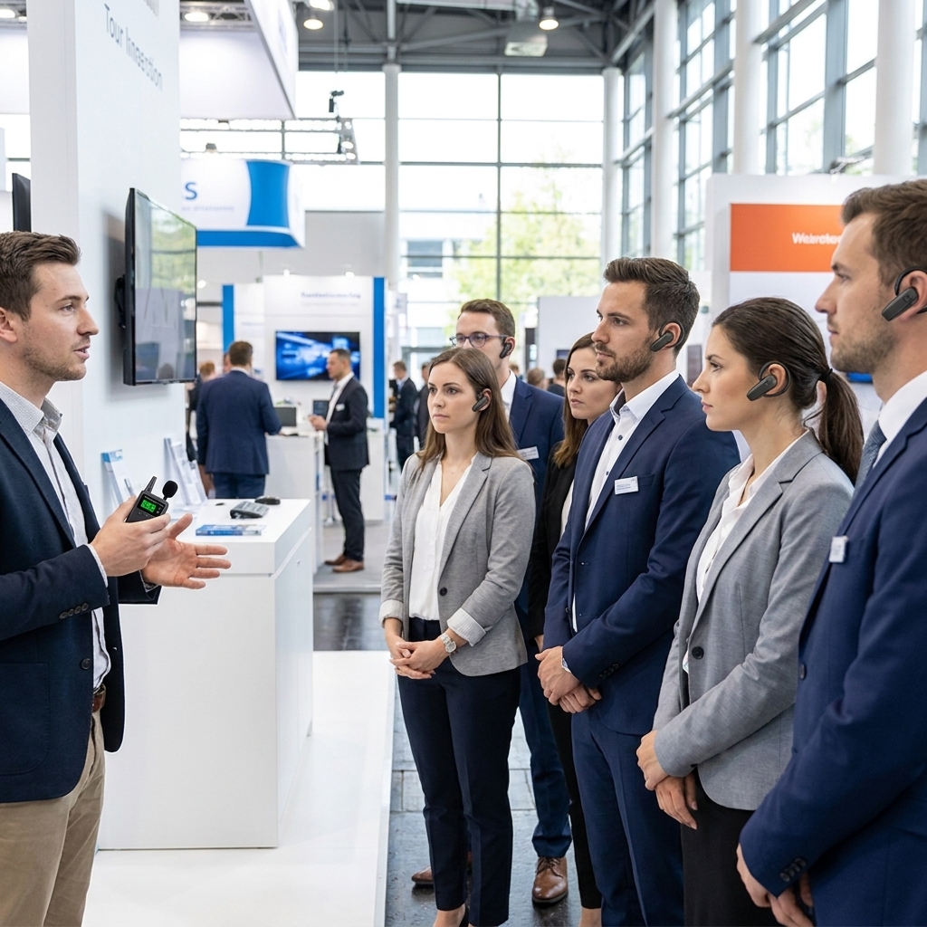 At the exhibition, tour guides use Yingmi tour guide system to provide commentary for visitors.