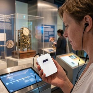 At the science museum, visitors use Yingmi's wireless audio guide.