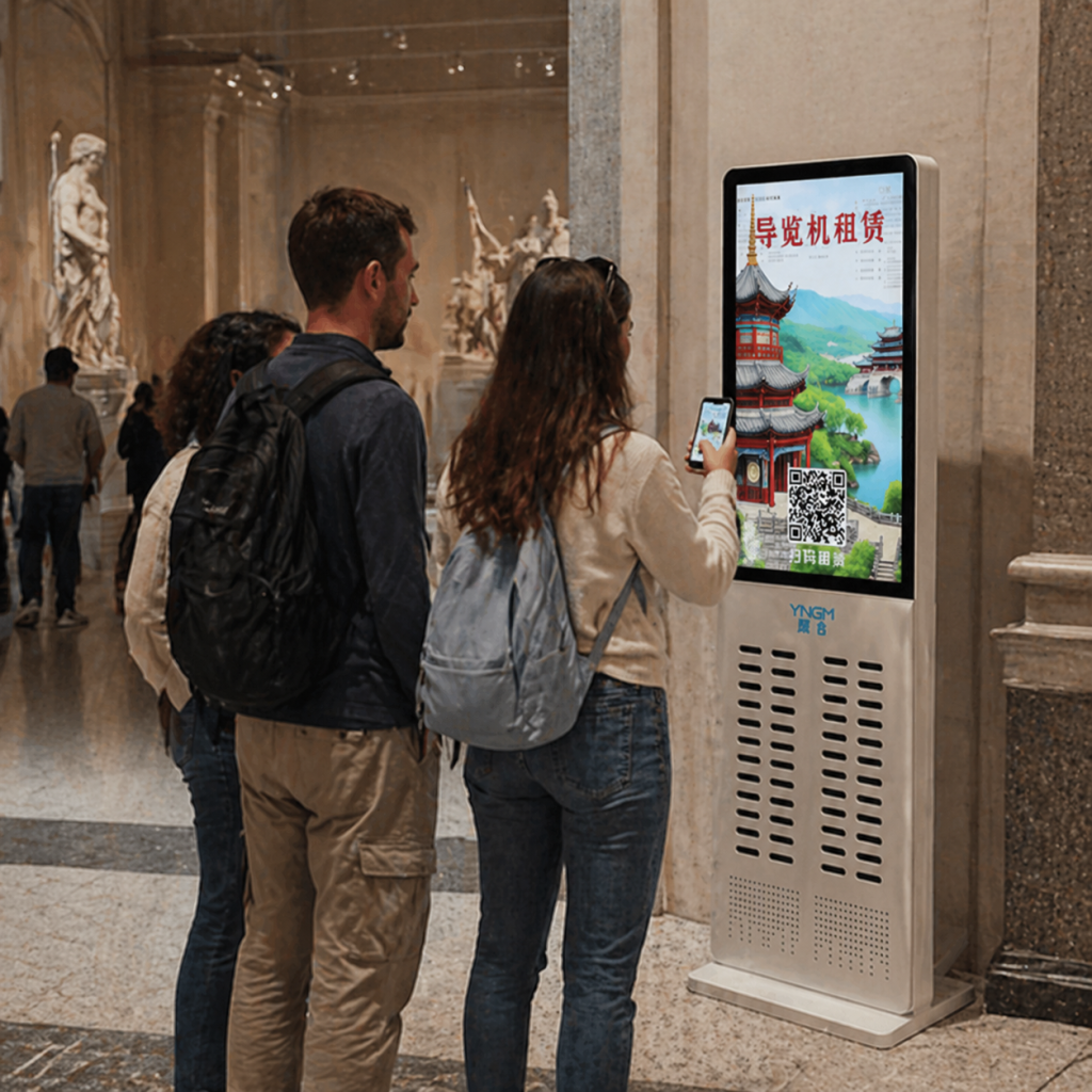 The Z50 self-service rental cabinet is used in museums, where visitors can rent audio guides.