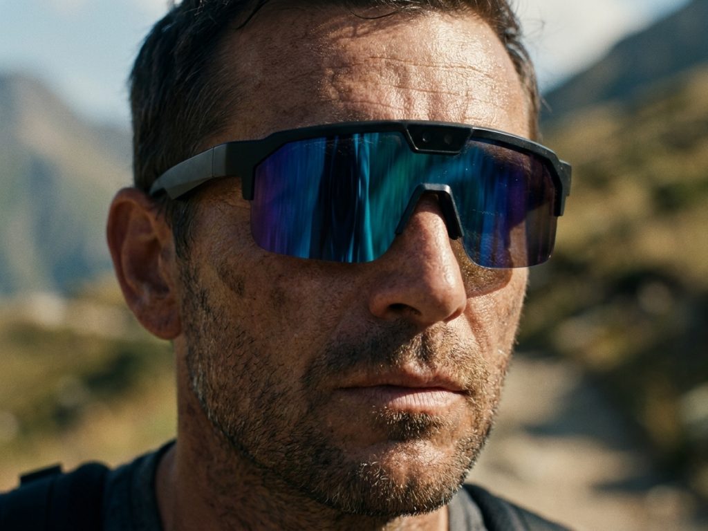 The tourists use Yingmi AI smart glasses outdoor