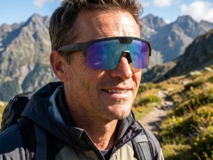 The tourists use Yingmi AI smart glasses outdoor